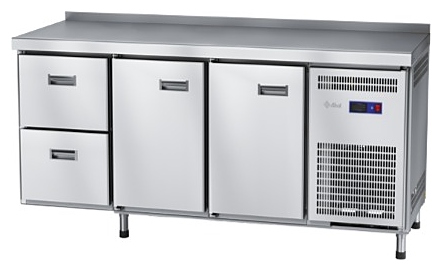 Стол холодильный Abat СХС-60-02 (2 двери, 2 ящика, борт)