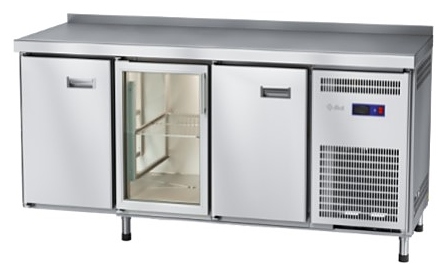 Стол холодильный Abat СХС-60-02 (1 дверь, 1 дверь-стекло, 1 дверь, борт)