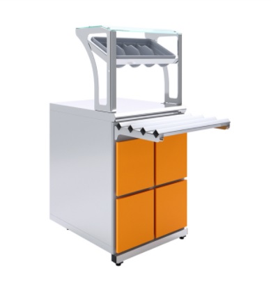 Прилавок для столовых приборов и подносов Luxstahl ПП (С)-600 Premium Domino