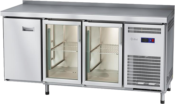 Стол морозильный Abat СХН-60-02 (2 двери-стекло, 1 дверь, борт)