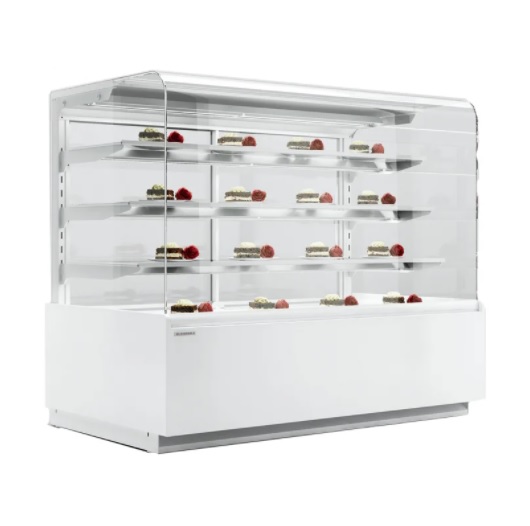 Прилавок холодильный кондитерский ES SYSTEM K CARINA 05 1,0 без боковин без фронтальной панели, внутр. RAL9003