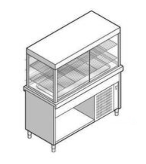 Прилавок-витрина холодильная с охлаждающей поверхностью EMAINOX 8VTRPG15 8045050