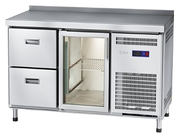 ССтол холодильный Abat СХС-60-01 (дверь-стекло, ящики 1/2, борт)