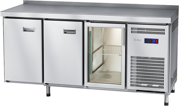 Стол морозильный Abat СХН-60-02 (1 дверь-стекло, 2 двери, борт)