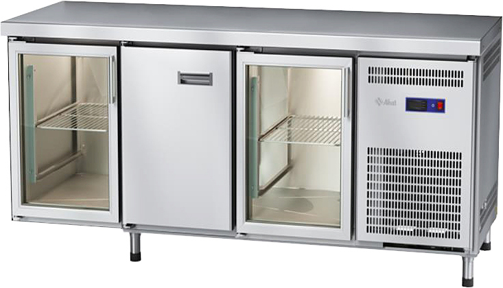 Стол морозильный Abat СХН-60-02 (1 дверь-стекло, 1 дверь, 1 дверь-стекло, без борта)
